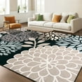 thumbnail image 4 of Wellber Floral Area Rug Soft Rugs Non-Slip Washable Carpet for Living Room Bedroom Home Decor,4'x6',Grey, 4 of 7