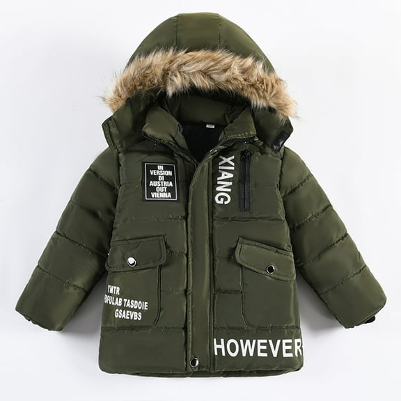 Toddler Boy Winter Coat,Boys Puffer Coat with Pocket Zip up Winter Hoodies Coat Warm and Windproof Boys Winter Jacket Boys Coats Size 3 Years