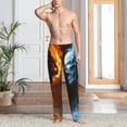 thumbnail image 2 of Fotbe Red And Blue Fire Skull Warrior Pantalones de Pijama para Hombre, Pantalones de Dormir, Pantalones de Casa con Cintura Ajustable y Bolsillos-3X-Large, 2 of 6