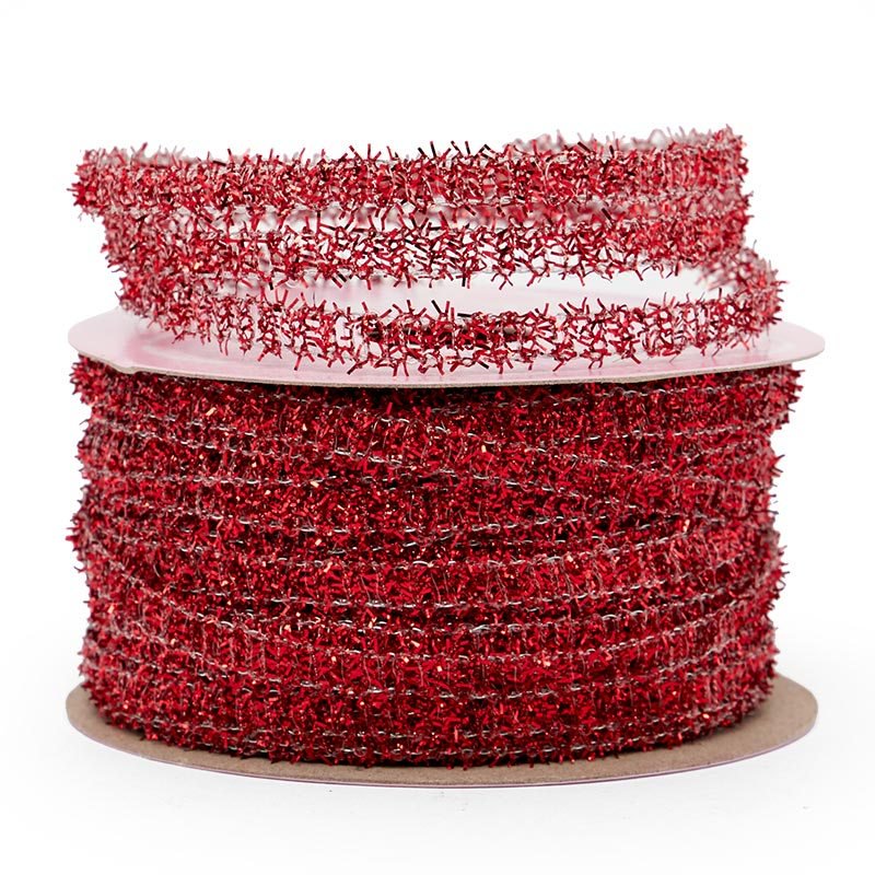 1/4" X 25 Yards Red Metallic Mini Tinsel Cord by Paper Mart Walmart