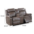 thumbnail image 2 of Benjara Oya 73" Power Reclining Loveseat Chair- Pull Tab Mechanism- Brown, 2 of 5