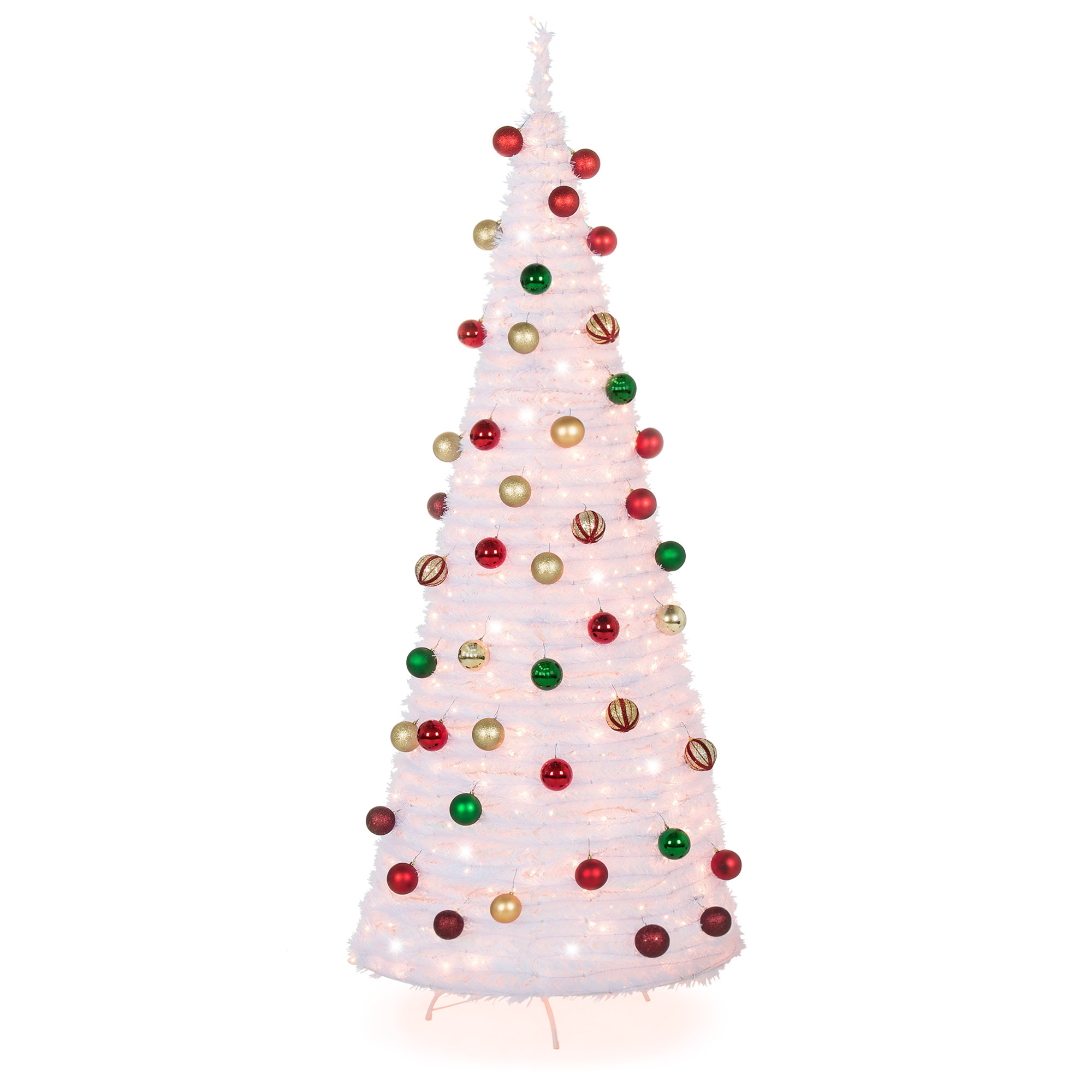 Best Choice Products 7.5ft PreLit PullUp PopUp Artificial Christmas