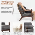thumbnail image 6 of S-HOME Mid-Century Living Room Chair with Supportive Lumbar Pillow, Fabric Upholstered Armchair for Various Spaces, Antique Dark Grey, 6 of 15