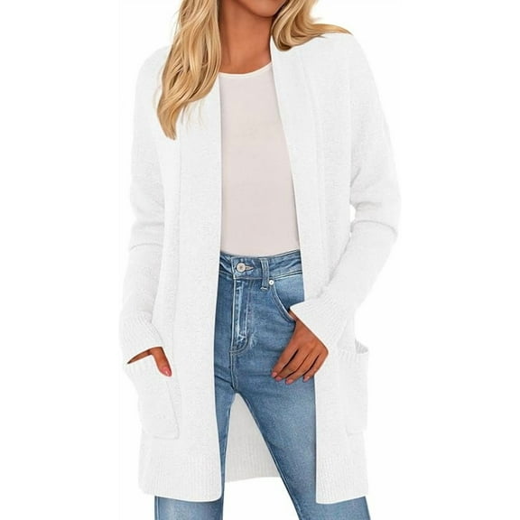 PRETTYGARDEN Women's Open Front Cardigan Long Sleeve Cozy Knit Sweaters Winter Fall Clothes Outerwear Coats