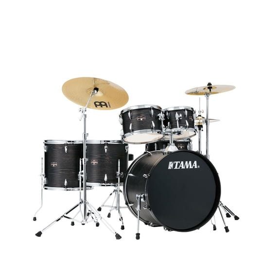 Tama Imperialstar 6-Piece Complete Drum Set w/ Meinl HCS Cymbals - 22" Bass (Black Oak Wrap)