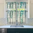 thumbnail image 2 of 3-Piece Bright Flowers Kitchen Curtain Set - Ruffled Valance and Tier Curtains with Rod Pocket, Fresh Floral Pattern for Farmhouse Kitchen Windows Decor, 54"x18" + 27.5"x36"x2, 2 of 5