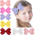 thumbnail image 1 of Paquete de 6 pinzas para el pelo con purpurina de doble capa multicolor, bonitas pinzas para el pelo para niños, niñas y mujeres, 1 of 5
