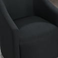 thumbnail image 5 of 25" Wide Upholstered Dining Chairs with Casters Modern Performance Fabric Barrel Back Rolling Dining Armchair for Kitchen Dining Room Living Room (Black), 5 of 14