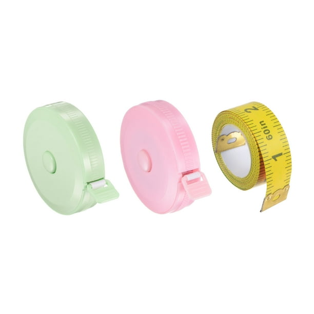 3uds Suave Cinta Métrica Juego 200cm Retráctil Medición Regla con 150cm Multicolor Suave Regla para Cuerpo Tela Costura, Nórdico Rosa Nórdico Verde