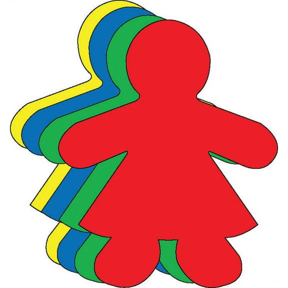 SHAPES ETC. Girl Small Assorted Color Cut-Outs - 3”