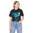 thumbnail image 5 of Unisex Van Gogh Starry Night Halloween Witch Cotton Shirt, 5 of 7