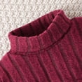 thumbnail image 5 of Gelikeya Girls 2 Piece Outfits Vertical Stripes Long Sleeve Sweater Crop Tops Camisole Pencil Dress Set Baby Clothes (Brick Red, 9-12 Months), 5 of 8