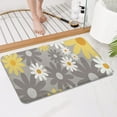 thumbnail image 4 of Gray Daisy Flower Yellow Blooms Pattern Bathroom Rugs Mat,Non Slip Microfiber Bathroom Rug,Rubber Backing,Soft Bathroom Mats for Bathroom Floor,Tub and Shower,17x27in(43x68cm), 4 of 5