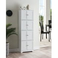 thumbnail image 2 of Pilaster Designs Burnham 4-tier Wood Kitchen Pantry Storage Cabinet in White, 2 of 4