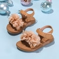thumbnail image 2 of Hessimy Toddler Girls Sandals Soft Rubber Flats Summer Baby Flower Girl Shoes,Comfy Anti-Slip(Khaki,12), 2 of 7