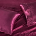 thumbnail image 5 of Home Soft Things Silky Satin 4 Piece Bed Sheet Set - Burgundy - Queen, 5 of 9