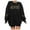 Black, variant on Womens Sweatshirts Embroidery Auntie Letter Print Long Sleeve Pullover Top For Sweatshirts