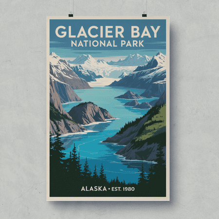 Glacier Bay National Park Alaska Vintage Poster, Poster Only