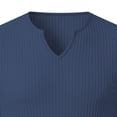 thumbnail image 5 of Daiosportswear Muscle Shirts for Men Ribbed Knit Slim Fit Short Sleeve Notch V Neck T Shirts Summer Gym Workout Athletic Tees Tops Navy XXXL(XXXL), 5 of 6