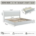 thumbnail image 4 of King Bed Frame and Upholstered Headboard, Platform Bed with Storage Drawers , Sturdy, Noiseless, No Box Spring Needed, Easy Assembly, Cream, 4 of 12