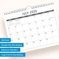 thumbnail image 4 of Blue Sky 2026-2027 18 Month Large Print Monthly Academic Year Wall Calendar, July 2026 - December 2027, 11" x 8.75", Durable Twin Wire Binding, Perfect For Home, Office And Classroom, Silver, 4 of 7