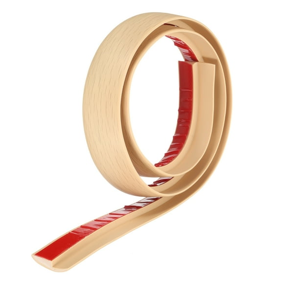 Uxcell Floor Transition Strip 1.4" 3.33ft Self Adhesive Carpet to Tile Transition Edging Trim for Uneven Floors Height 5mm, Beige Wood Grain