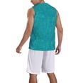 thumbnail image 5 of Rocae Blue Green Glitter for Men's Basketball Jersey Lightweight and Breathable Athletic Tank Top,Quick-Drying Sports Jersey 3X-Large, 5 of 9