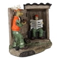 thumbnail image 4 of Rustic Deer With Rifle Jumping A Hunter With Newspapers In Outhouse Figurine, 4 of 9