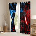 thumbnail image 3 of Homewish Glowing Neon Gaming Controller Kitchen Curtains,Game Pad Theme Black Out Curtains Pack of 2 (42x63 Each),Blue Red, 3 of 6