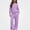 Purple, variant on ITSAME Girls Fleece-Lined Outfit 2-Piece Full Zip Hoodie and Wide Leg Pants Fall Winter Warm Casual Set Size 7