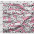 thumbnail image 2 of Soimoi Dog Printed, Poly Canvas Fabric, Decor Sewing Fabric by The Yard 56 Inch Wide,Decorative Fabric for Curtains Tote Bags, Pink, 2 of 5