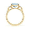 thumbnail image 2 of ANGARA Natural Cushion 2.7 ct Aquamarine & Diamond 3 Stone Engagement Ring in 14K Yellow Gold for Women (Size-9mm) | March Birthstone, Anniversary, Jewelry Gift for Women | Natural Aquamarine Ring, 2 of 10