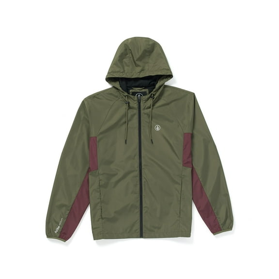 Volcom Men's Wavern Water-Resistant Windbreaker Jacket Zip-Up Winter Moss, Small
