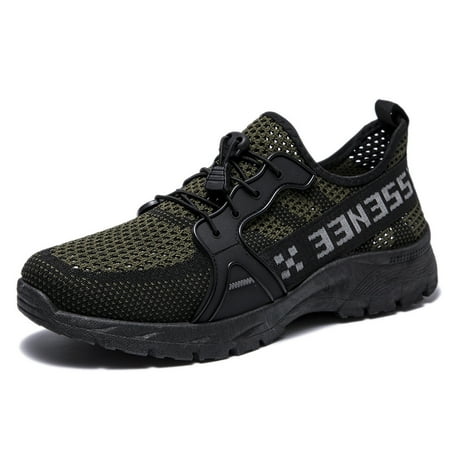 

Men‘s Outdoor Mountain Climbing Running Shoes Flying Woven Mesh Dry sneaker Outdoor Camping Mountain Wading Shoes Thick Sole Lightweight