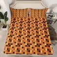 thumbnail image 2 of Feelyou Pixelated Blocks Miners Full Size Sheets, Brown Abstract Bed Sheets, 4-Piece, 2 of 7