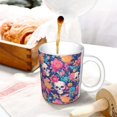 thumbnail image 3 of Yiaed colorful Skull flower daisy Print Ceramics Coffee,Large Handle Design,Extra Large Tea and Coffee Cup for Office and Home Mugs, 3 of 6