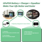 12V 100Ah 4Pack LiFePO4 Battery, Deep Cycle Lithium Battery for RV, 3HP Golf Cart, Solar System