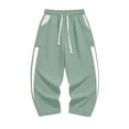 thumbnail image 4 of GUZOM Mens Baggy Waffle Knit Pants Green Casual Lounge Drawstring Waist Relaxed Fit Cuffed Ankle Streetwear,Size S, 4 of 8