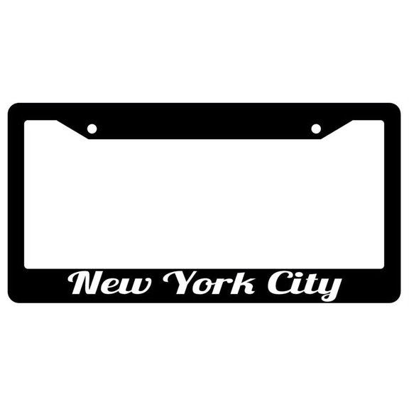 New York City Black Plastic License Plate Frame