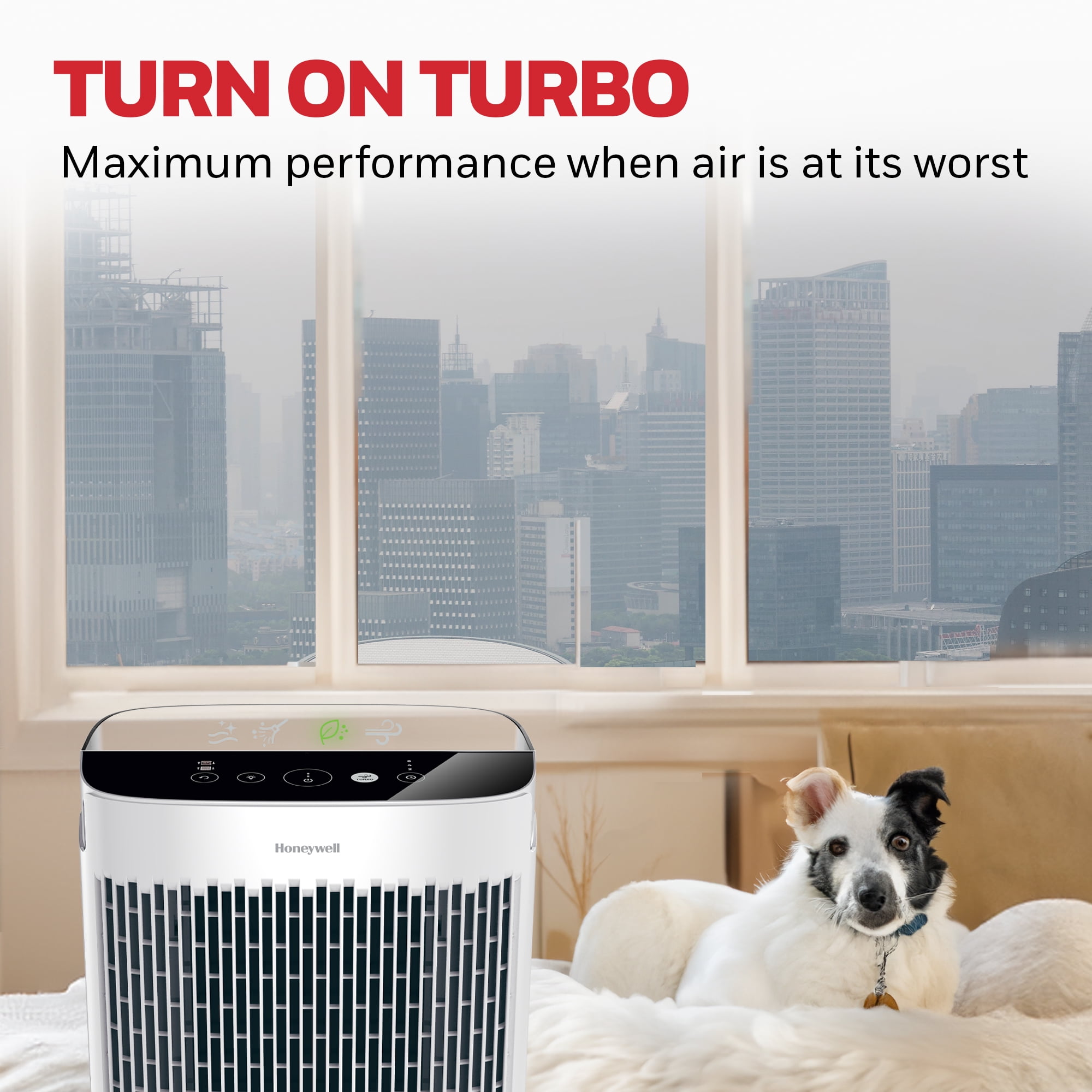 Honeywell Allergen Plus 900 Sq Ft HEPA Air Purifier, White, Smoke, Pollen, Dust Reducer