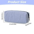 thumbnail image 3 of Striped Pencil Case, Seersucker Pencil Bag Desktop Stationery Finishing Large Capacity Embroidery Striped Travel Storage Bag, Multifunctional Cosmetic Pouch Eactix, 3 of 7