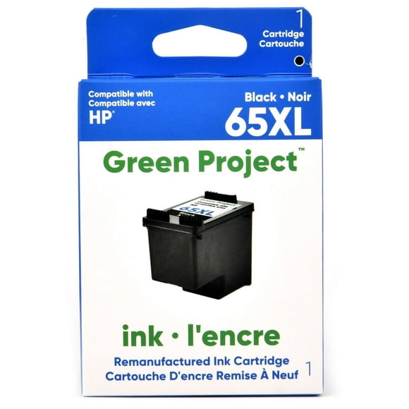 Cartouche d'encre noire remise a à neuf HP65 XL Green Project, (H-65XLBK)