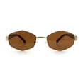 thumbnail image 3 of Mens Luxury Diamond Shape Metal Rim Hustler Fashion Rectangle Sunglasses Gold Tortoise - Brown, 3 of 8