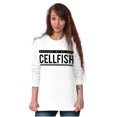 thumbnail image 3 of Ex Was Cellfish Selfish Cell Phone Women Plus Size Long Sleeve Graphic Tee Brisco Brands 3X, 3 of 5
