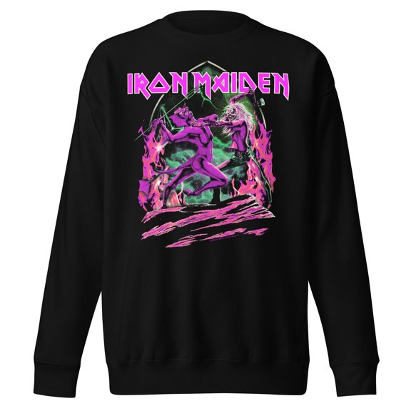 Iron Maiden Devil's Fight Jumbo Print Unisex Sweatshirt - Black - Small