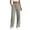 Gray, variant on HVOBTTY Women's Straight Leg Trousers, Fall Pants for Women, Women's Casual Solid Color High Waisted Side Pockets Elastic Waist Tie Long Pants Beige, L