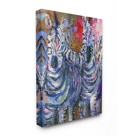 The Stupell Home Decor Collection Brightly Colored Rainbow Painted Zebra Herd Stretched Canvas Wall Art, 16 x 1.5 x 20