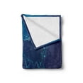 thumbnail image 2 of Dark Blue Soft Flannel Fleece Throw Blanket, World Map on Modern Background Illustration, Cozy Plush for Indoor and Outdoor Use, 60" x 80", Indigo Cobalt Blue, by Ambesonne, 2 of 5