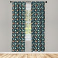 thumbnail image 3 of Ambesonne Cartoon Curtains, Planets in Space, Pair of 28"x84", Multicolor, 3 of 5
