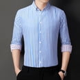 thumbnail image 2 of Cathalem Chemise Décontractée Homme Manches Longues Col Officier Plage Été, Bleu Clair m, 2 of 5